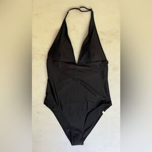 Summersalt Halter Style V-Neck Plunge One Piece Swimsuit size 10 NWOT
